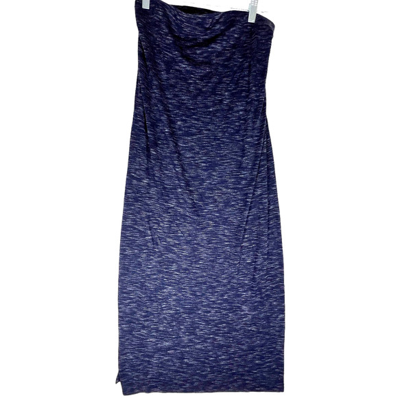 Gap Womens Size S Pull On Maxi Skirt Dark Blue Side Slit Stretch Cotton - Picture 1 of 7